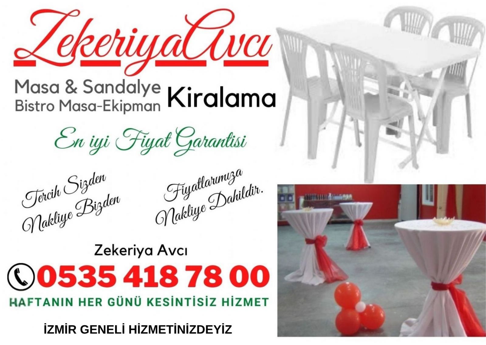 Bayraklı Masa Sandalye Kiralama